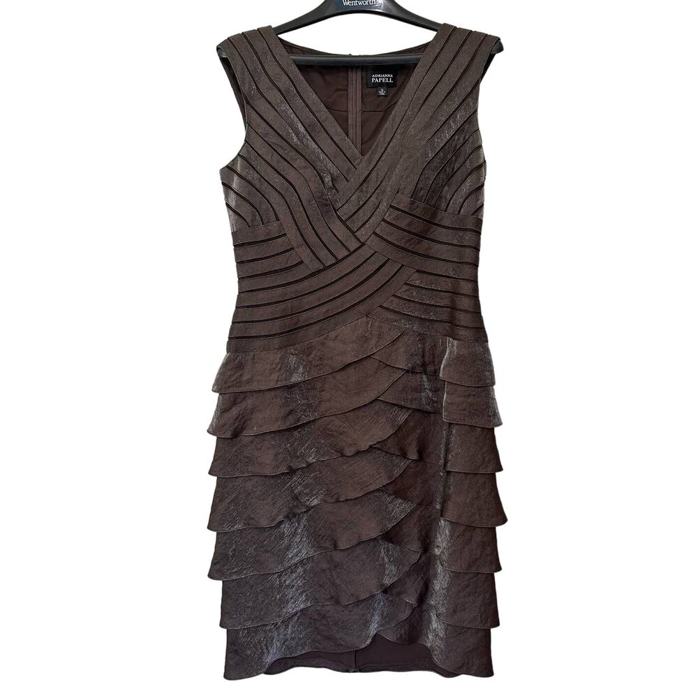 Adrianna Papell Women's Sheath Ruffle Dress Size 10